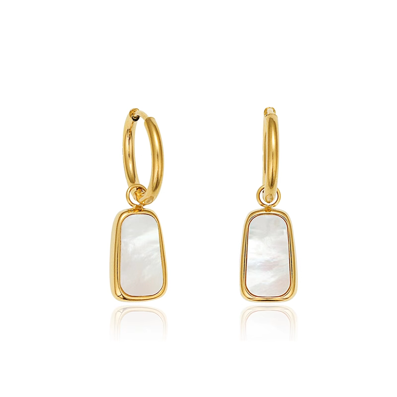 Minimalist White Mother-of-Pearl Earrings