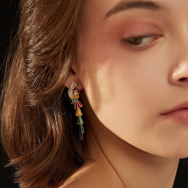 Colorful Parrot Tassel Earrings - GoOpenit