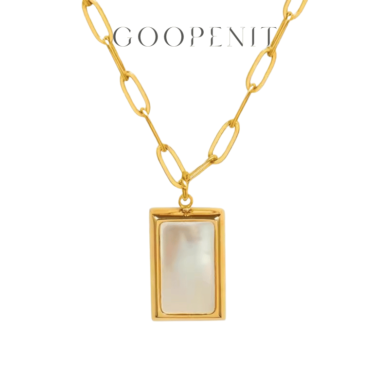 Square White Mother-of-Pearl Pendant