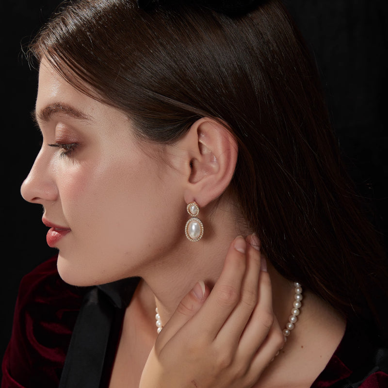 Pearl Diamond Earrings - GoOpenit