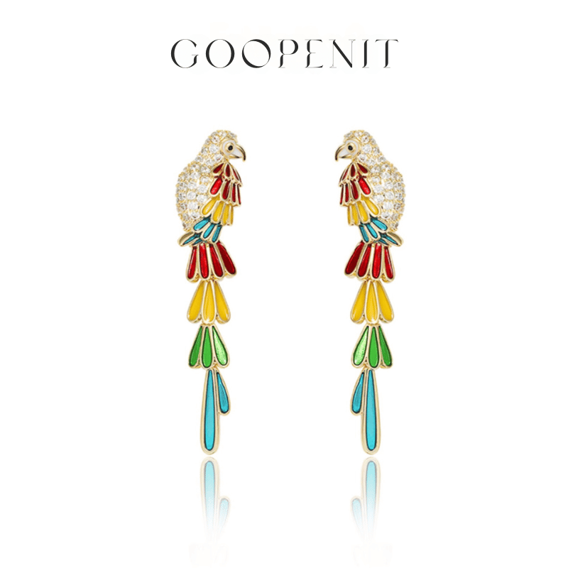 Colorful Parrot Tassel Earrings