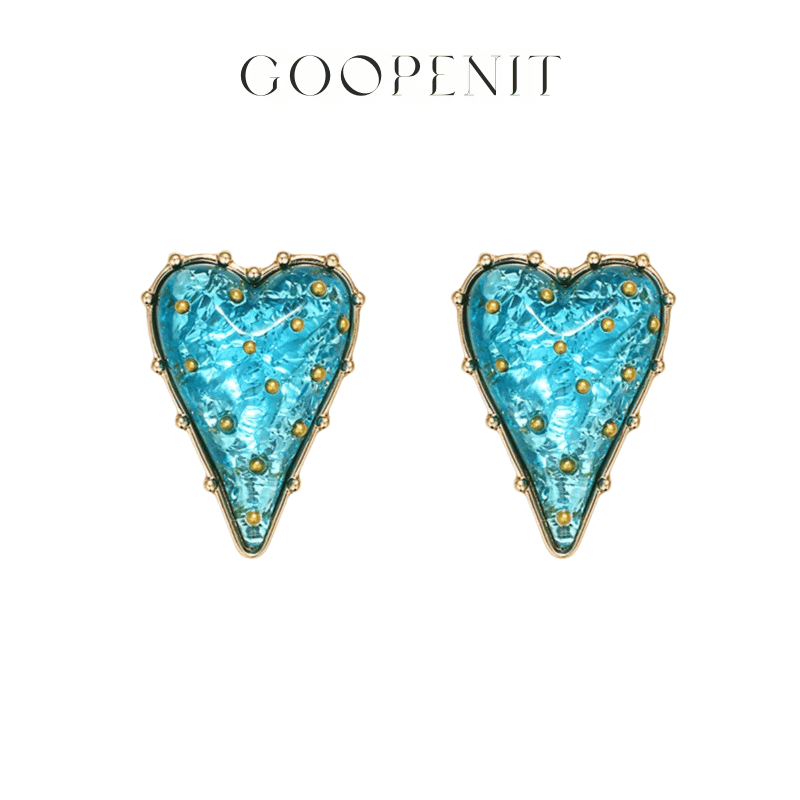 Sapphire Heart Earrings