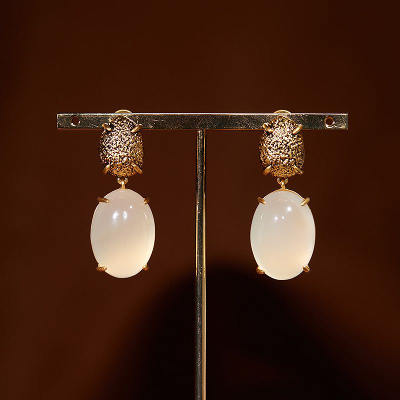 Natural High-Grade Translucent Eggshell Earrings - GoOpenit