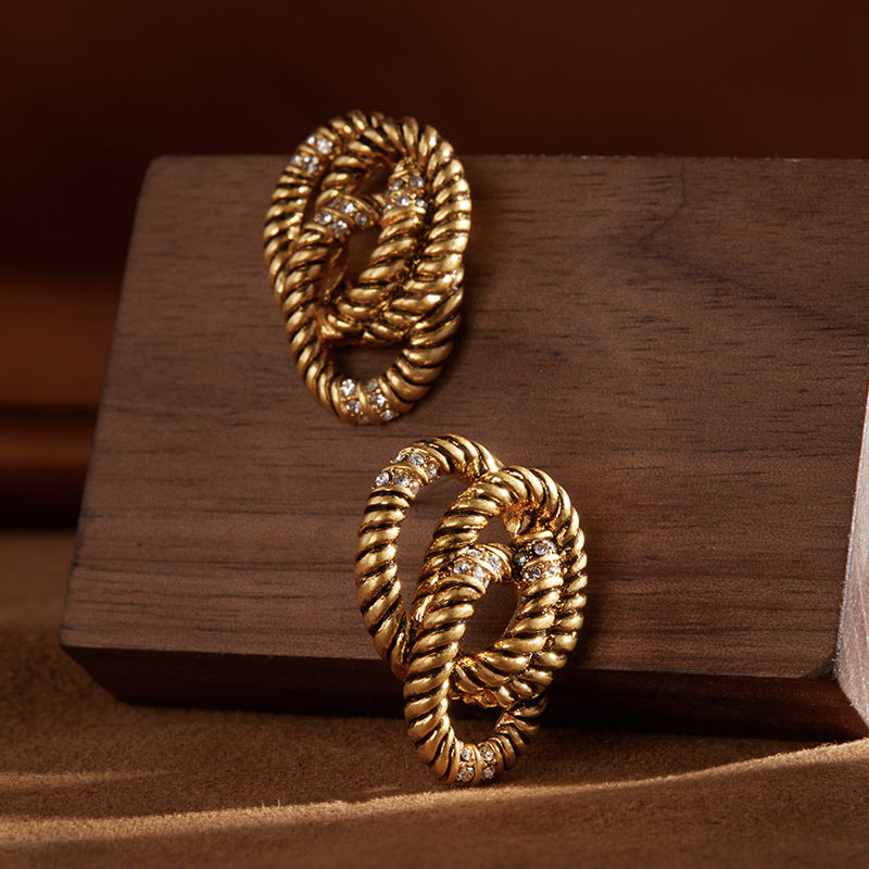 Braided Wire Stud Earrings - GoOpenit