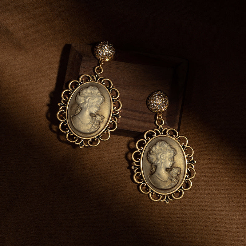 Royal Portrait Relief Earrings - GoOpenit
