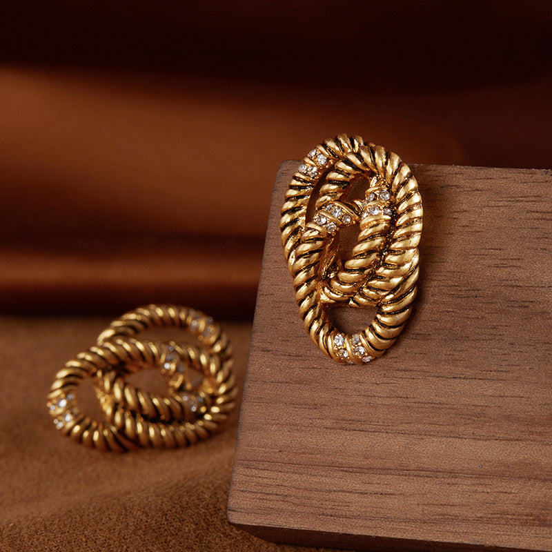 Braided Wire Stud Earrings - GoOpenit