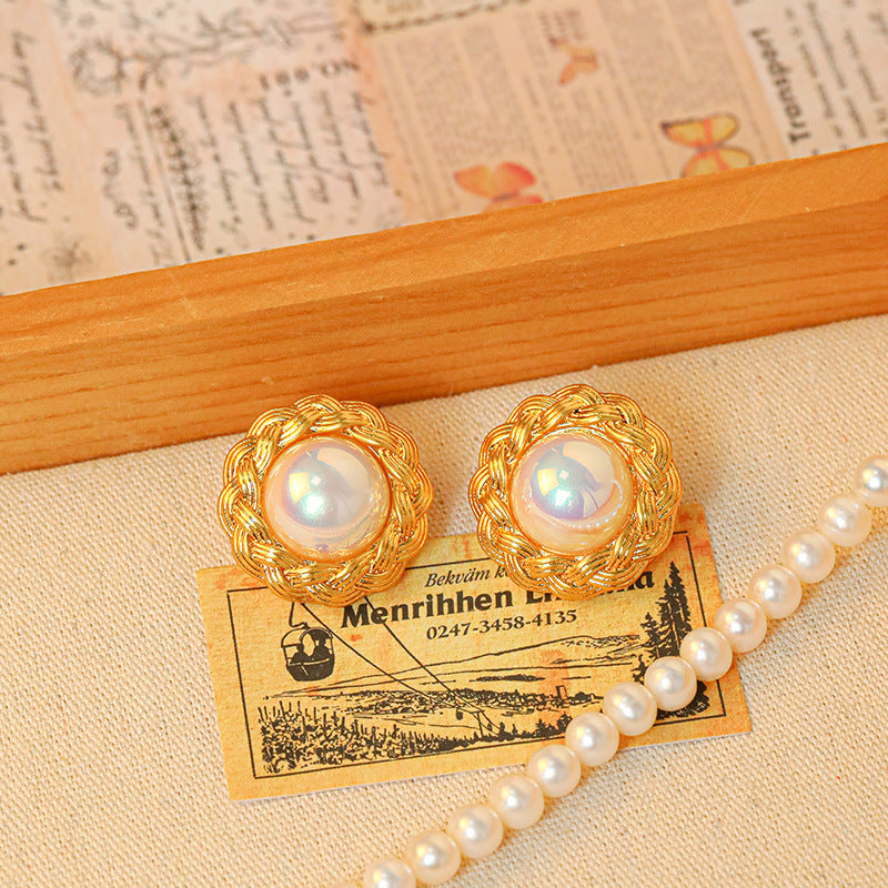 Gold-Plated Pearl Earrings - GoOpenit