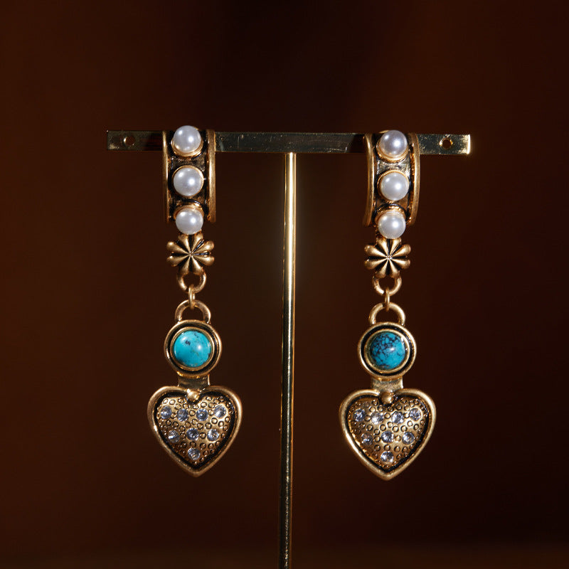 Heart-shaped Long Earrings - GoOpenit