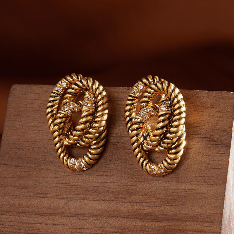 Braided Wire Stud Earrings - GoOpenit