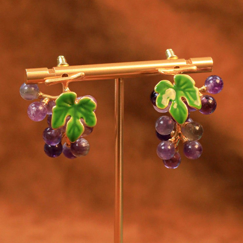 Botanical Grape Ear Pins - GoOpenit