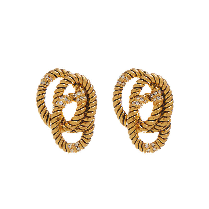 Braided Wire Stud Earrings - GoOpenit