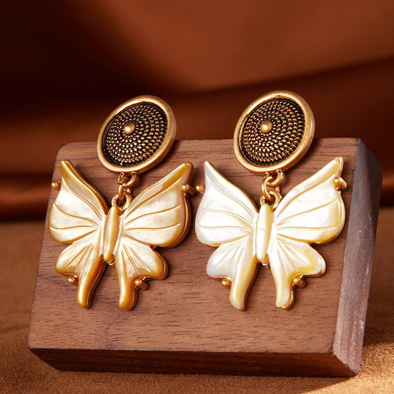 Mother of Pearl Vintage Butterfly Earrings