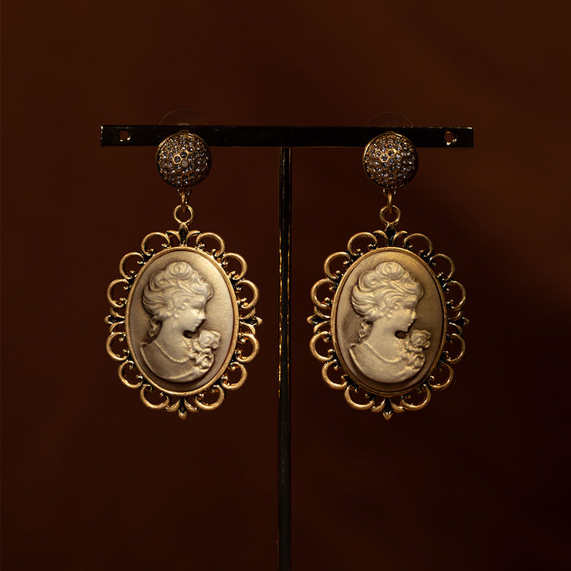 Royal Portrait Relief Earrings - GoOpenit