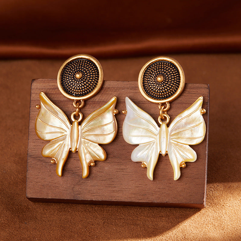 Mother of Pearl Vintage Butterfly Earrings