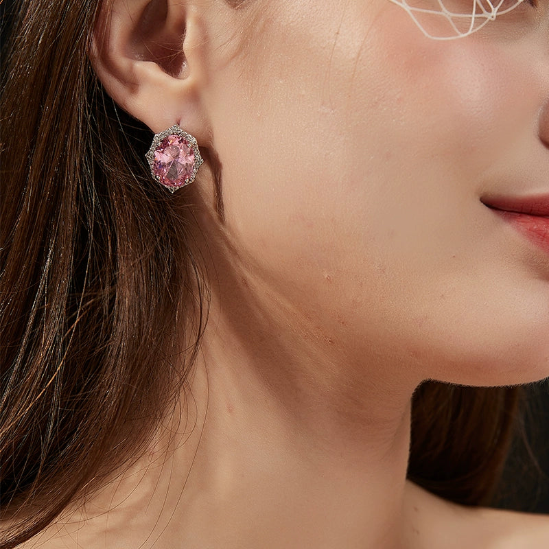 Vintage Pink Crystal Earrings