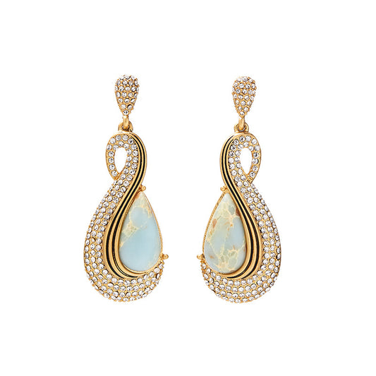 Bold Geometric Crystal Teardrop Earrings