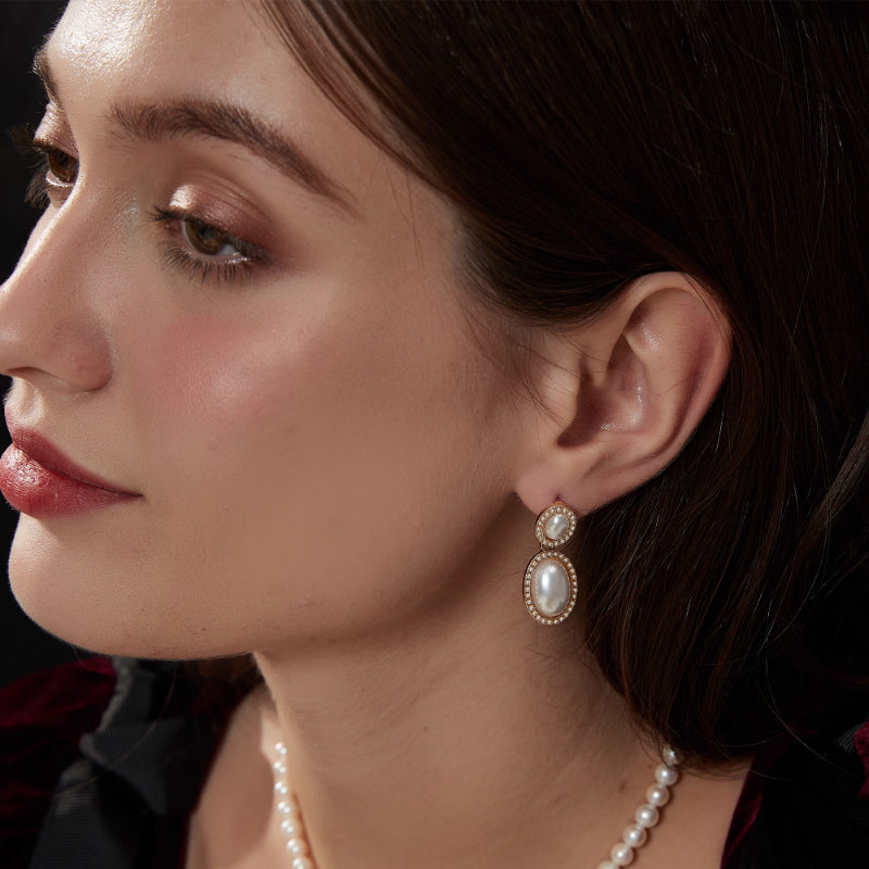Pearl Diamond Earrings - GoOpenit